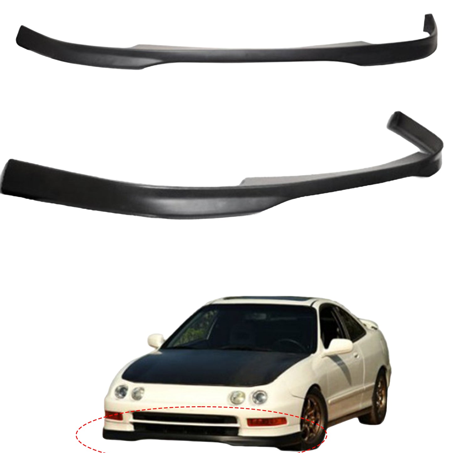 ACURA INTEGRA 1994-1997 FRONT LIP ESTILO TIPO R DE POLIURETANO