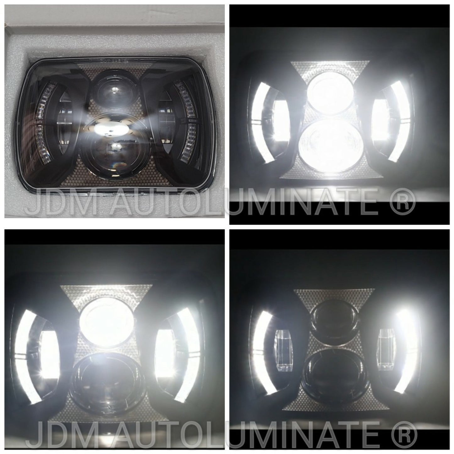 FOCOS DELANTEROS 5X7 DOBLE PROYECTOR 75 WATTS FONDO CARBON FIBER