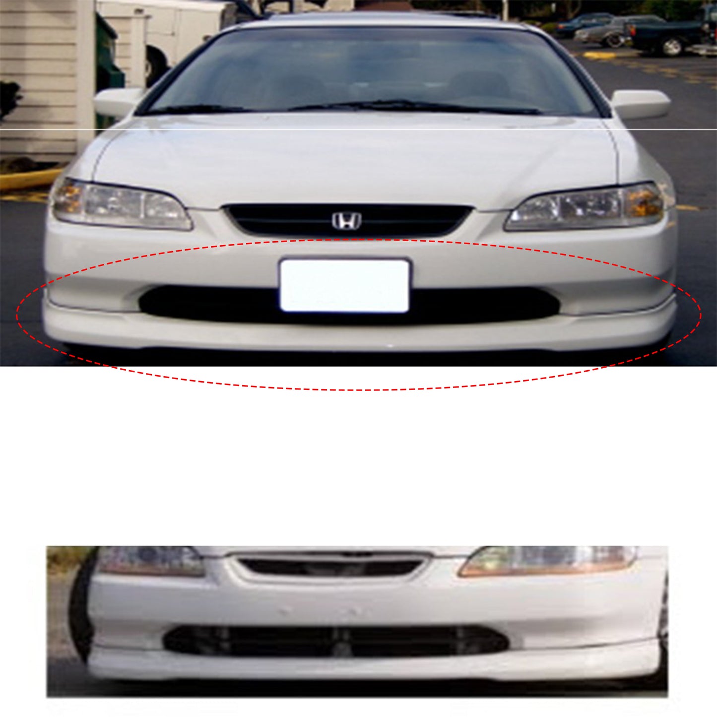 HONDA ACCORD 2001-2002 SEDAN FRONT LIP ESTILO HFP DE FIBERGLASS