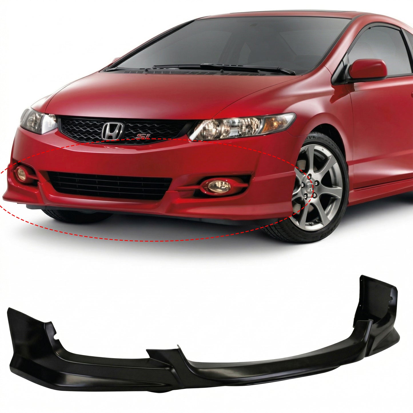 HONDA CIVIC 2009-2011 COUPE FRONT LIP HFP DE FIBERGLASS