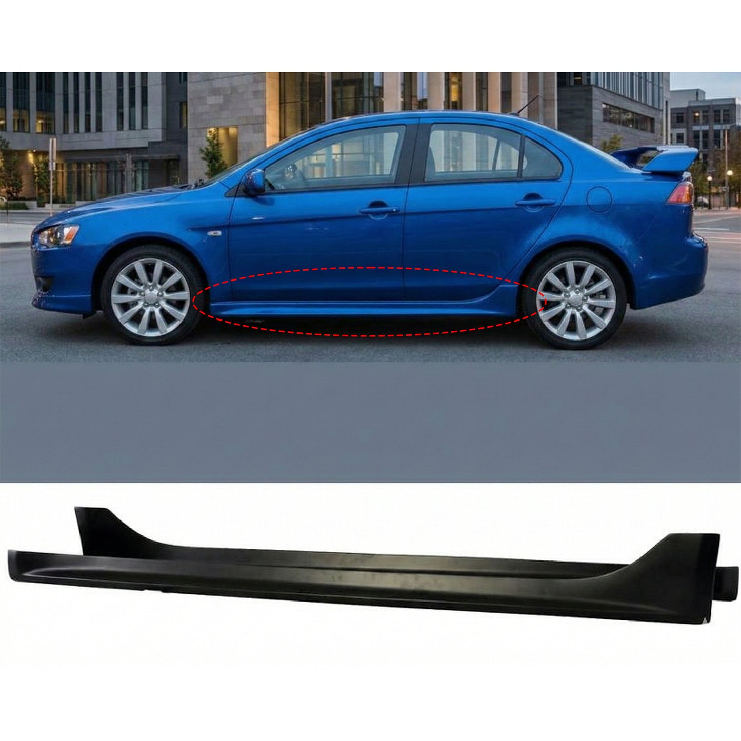 MITSUBISHI LANCER 2008-2015 ESTRIBOS ESTILO FABRICA DE FIBERGLASS