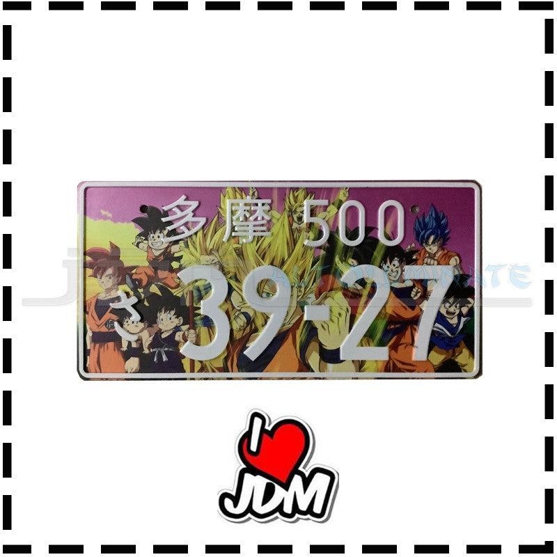 TABLILLA JAPONESA DRAGON BALL Z / NUMEROS EN NEGRO