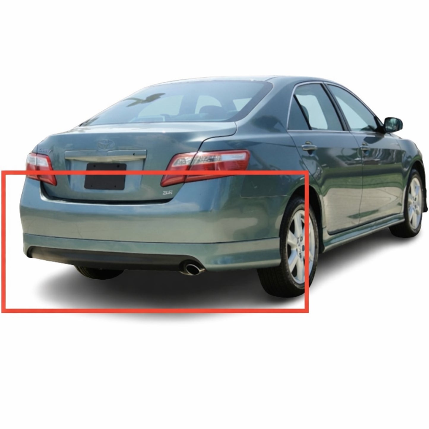 TOYOTA CAMRY 2007-2011 4 CILINDROS REAR LIP ESTILO FABRICA DE FIBERGLASS