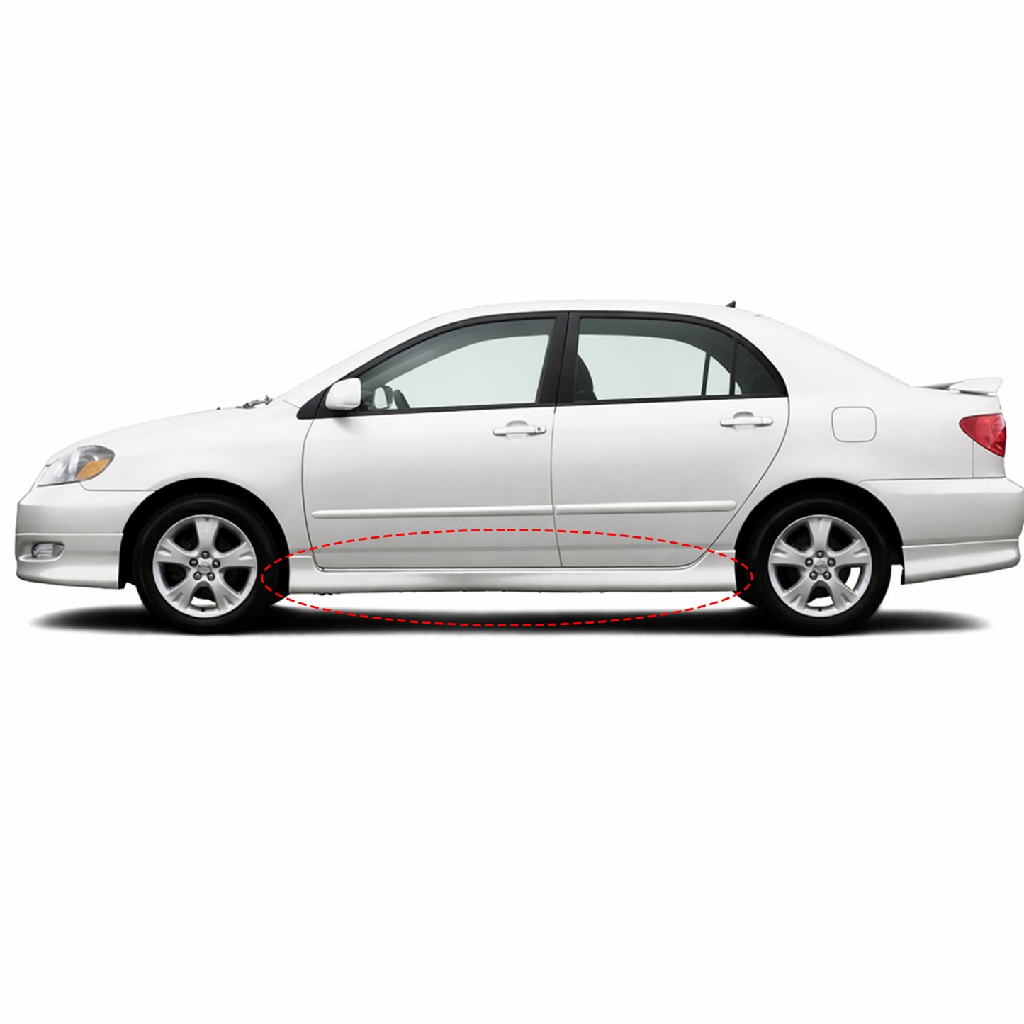 TOYOTA COROLLA 2003-2008 ESTRIBOS ESTILO FABRICA DE FIBERGLASS