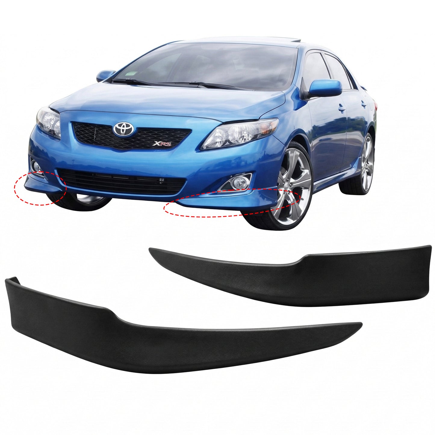 TOYOTA COROLLA 2009-2010 BOTITAS DELANTERAS ESTILO FABRICA DE PLASTICO ABS