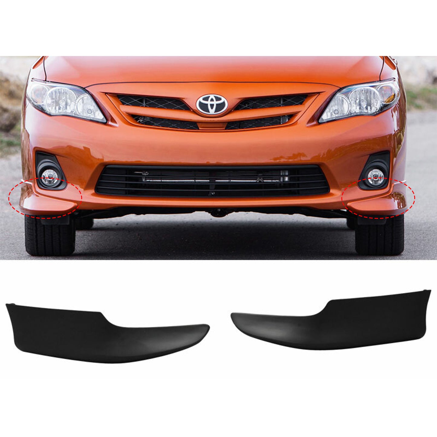 TOYOTA COROLLA 2011-2013 BOTITAS DELANTERAS ESTILO FABRICA DE POLIURETANO