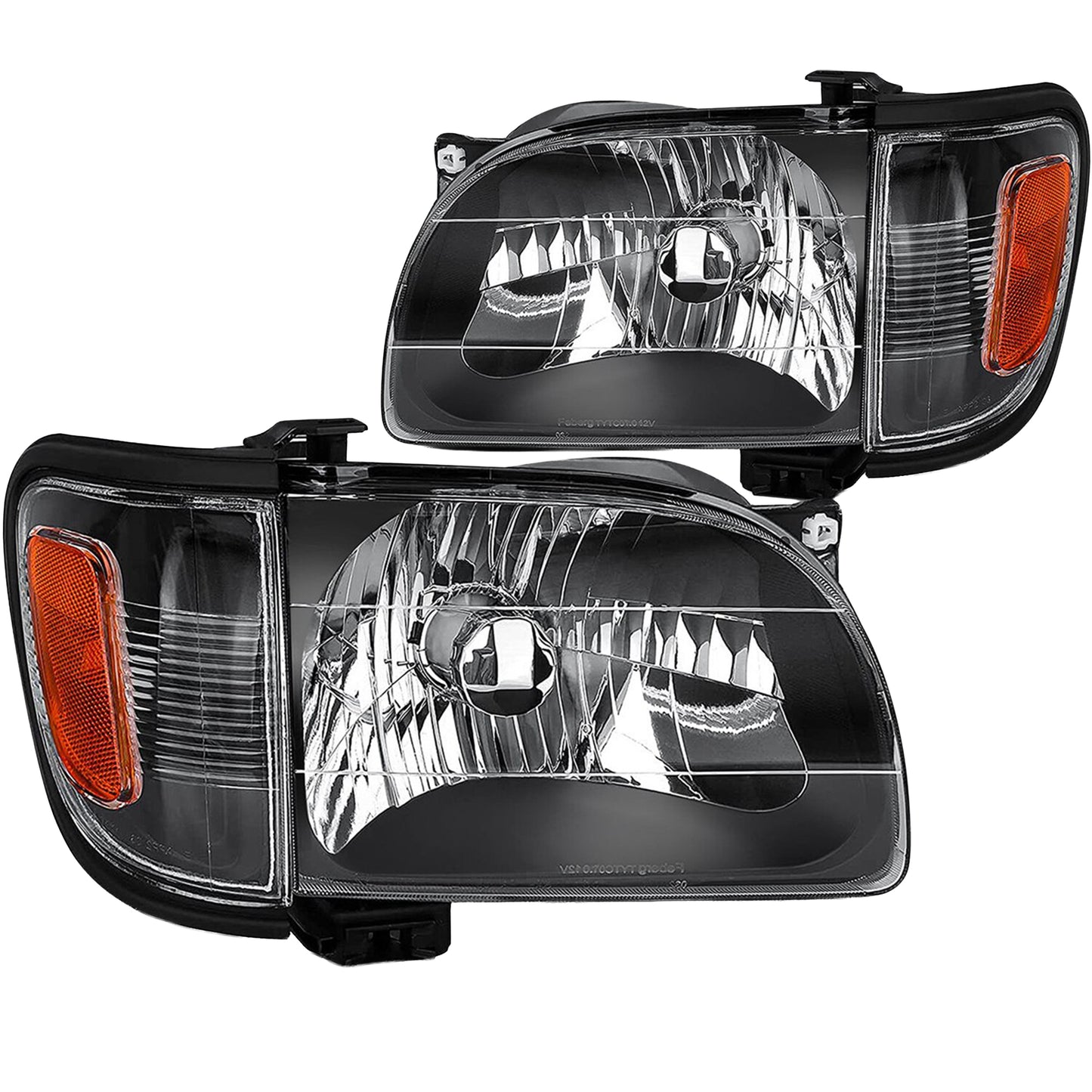 TOYOTA TACOMA 2001-2004 FOCOS DELANTEROS FONDO NEGRO CON ESQUINEROS