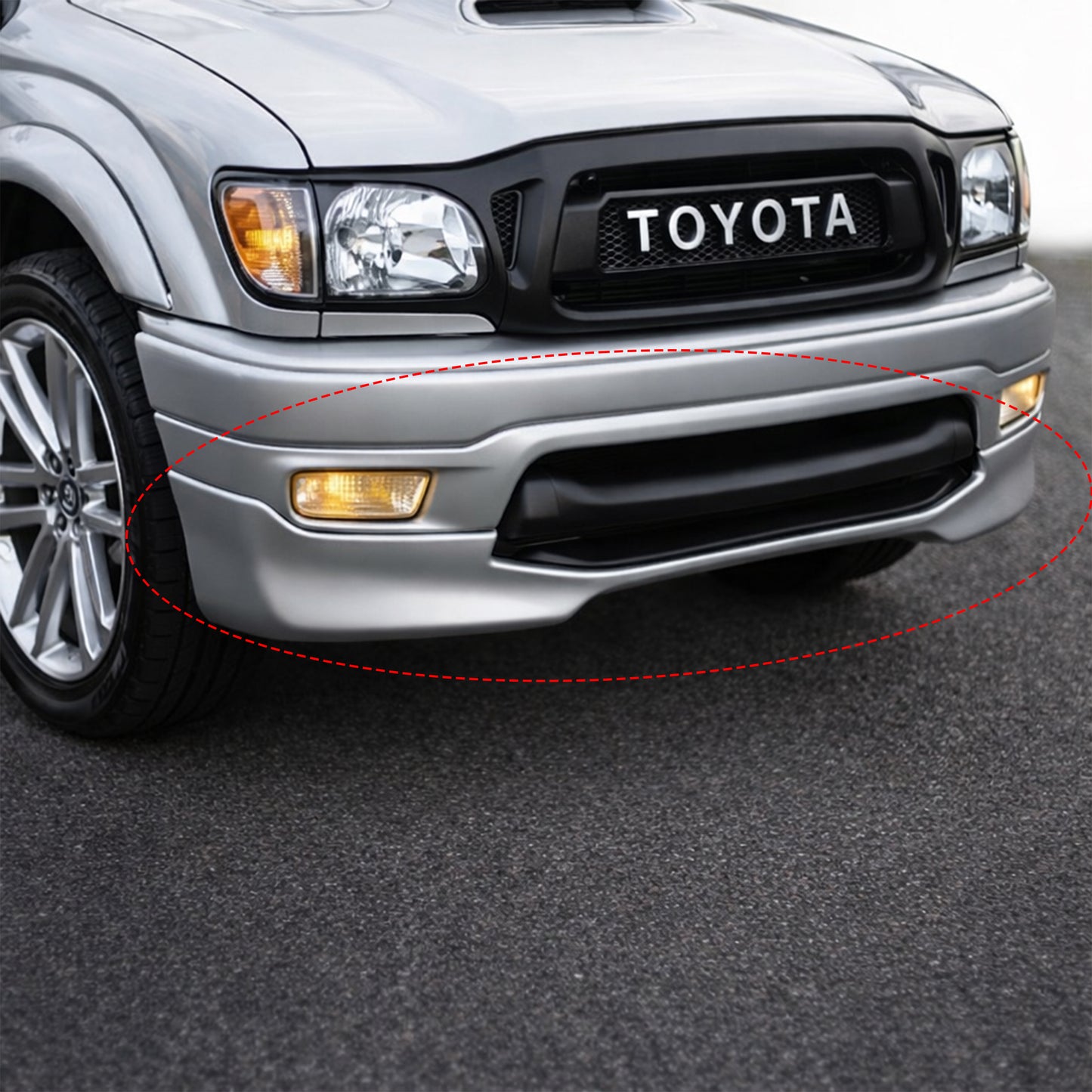 TOYOTA TACOMA 2001-2004 FRONT LIP DE FIBERGLASS