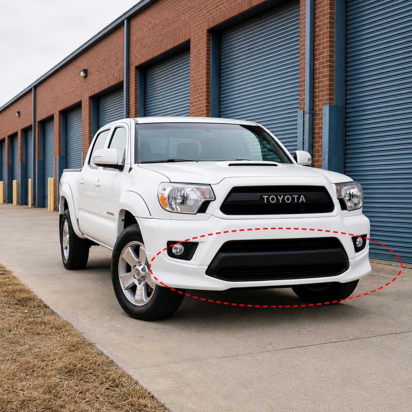 FRONT LIP TOYOTA TACOMA 2012-2015 ESTILO FABRICA DE FIBERGLASS