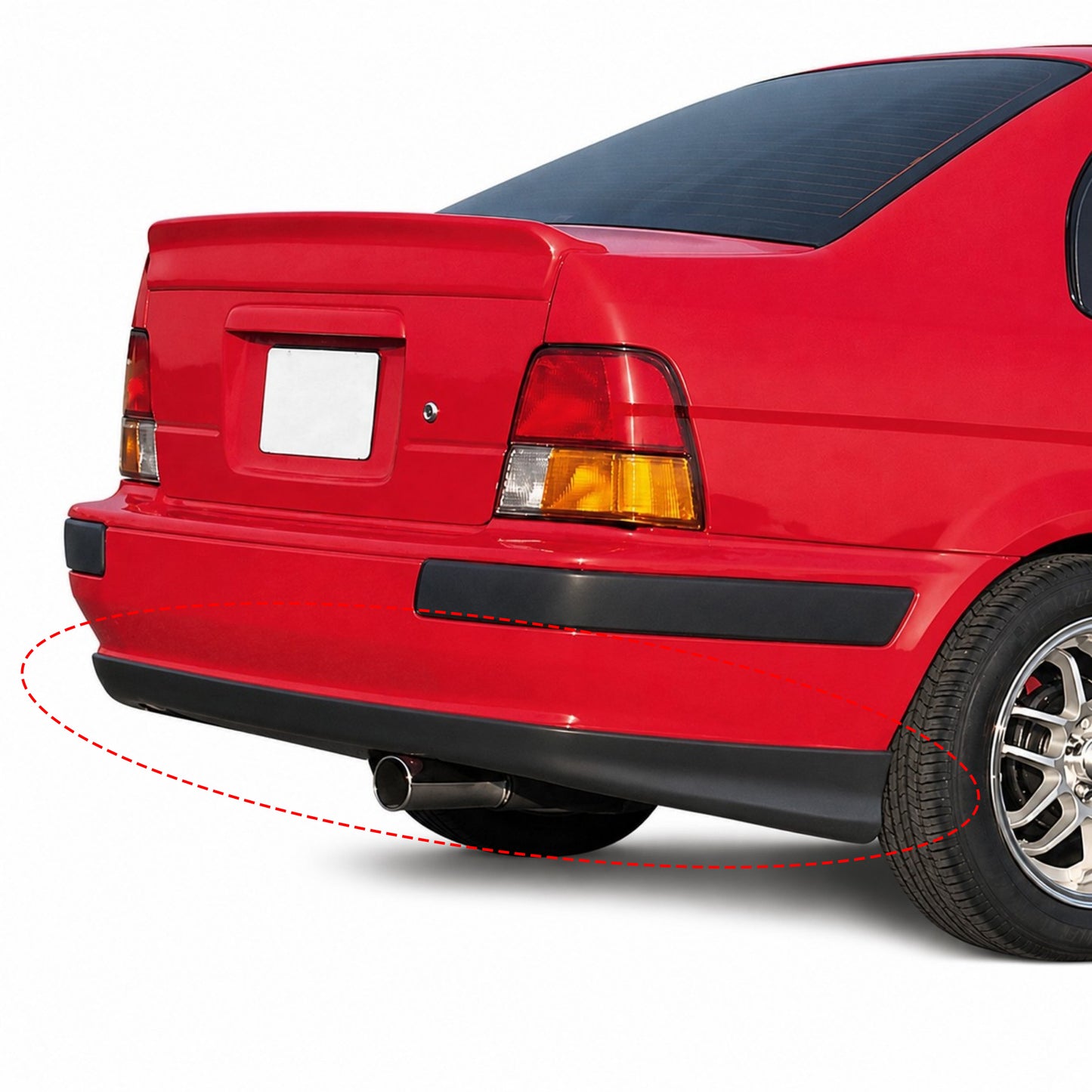 TOYOTA TERCEL 1995-1999 REAR LIP ESTILO FABRICA DE FIBERGLASS