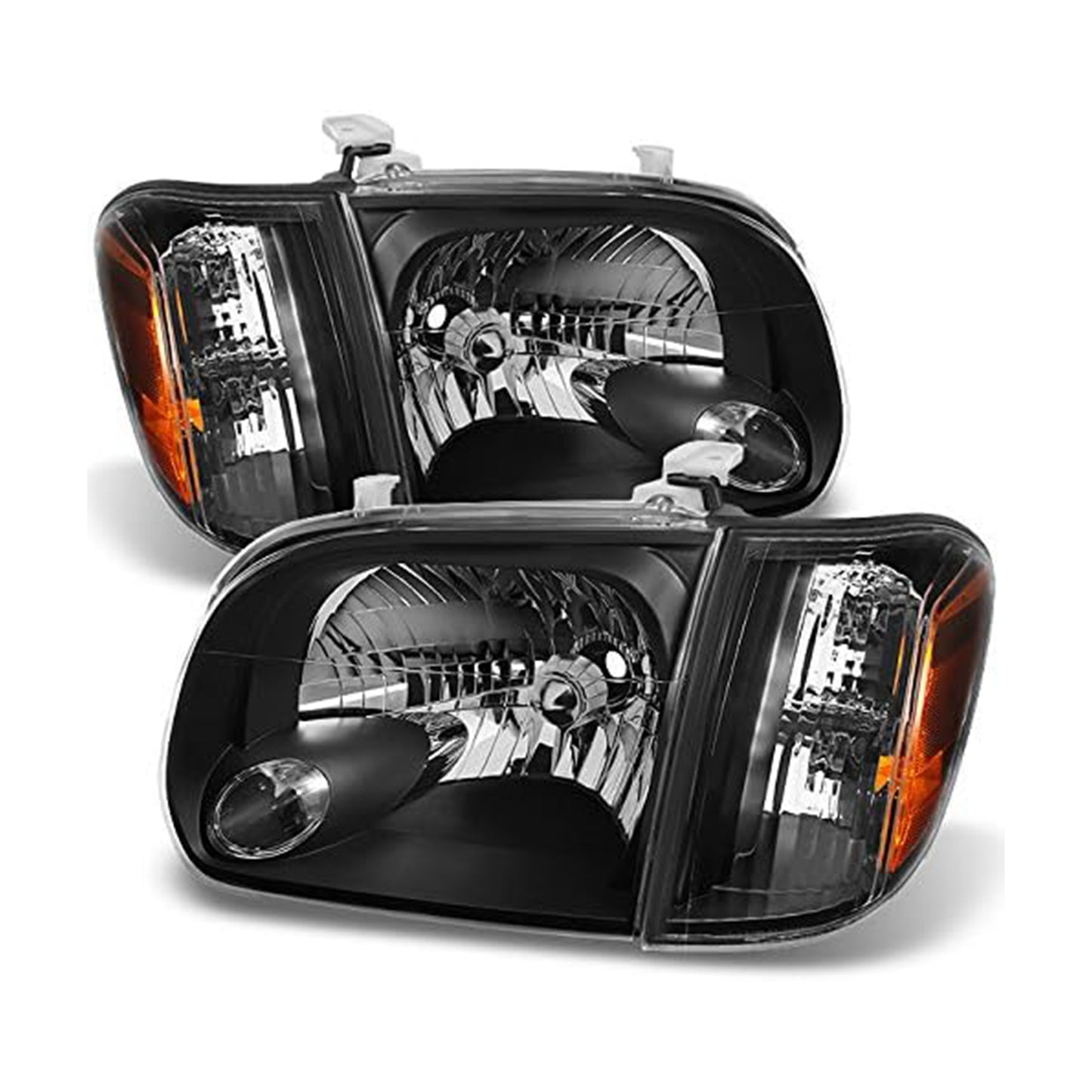 TOYOTA TUNDRA 2005-2006 FOCOS DELANTEROS FONDO NEGRO CON ESQUINEROS