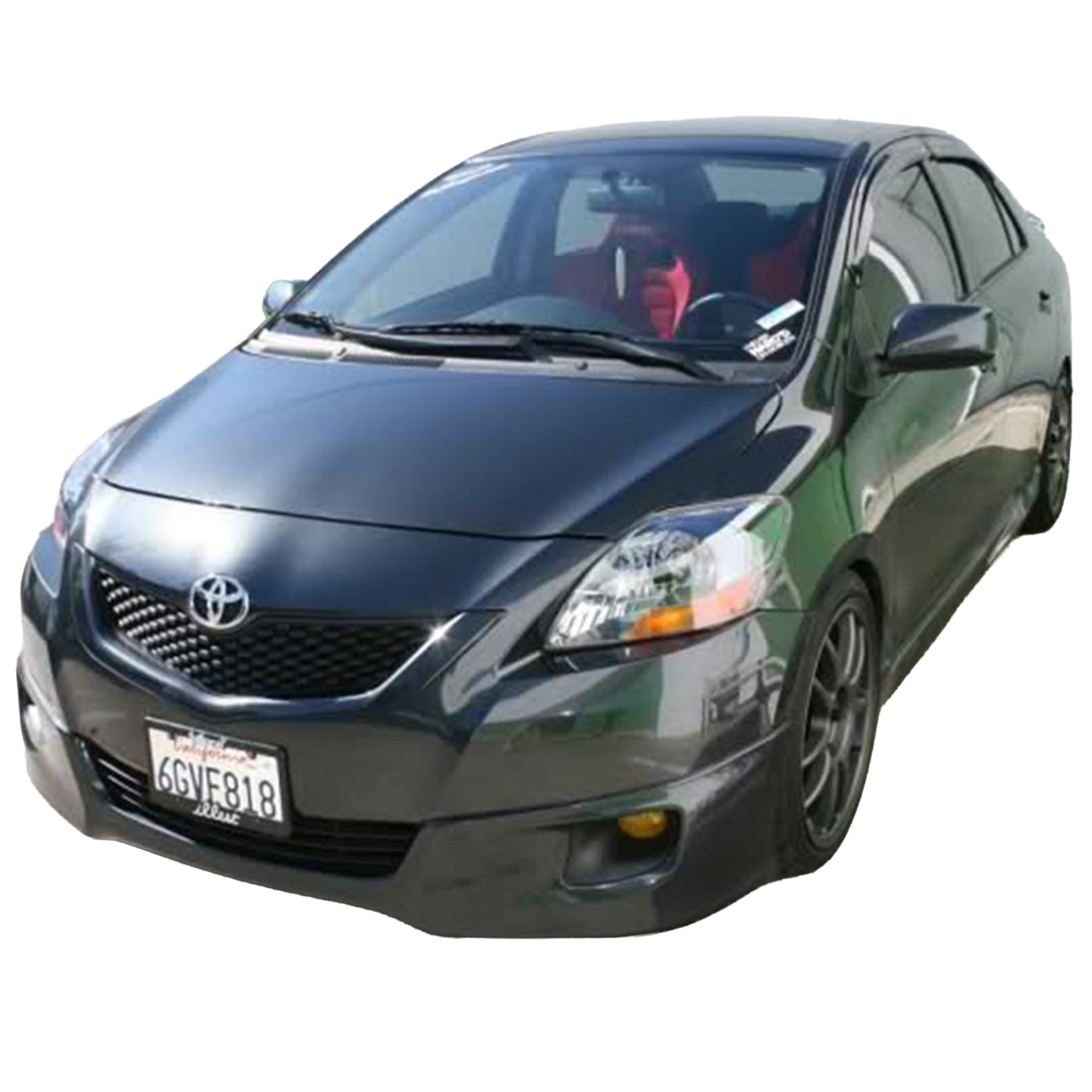 TOYOTA YARIS 2007-2012 SEDAN FRONT LIP ESTILO TRD DE FIBERGLASS