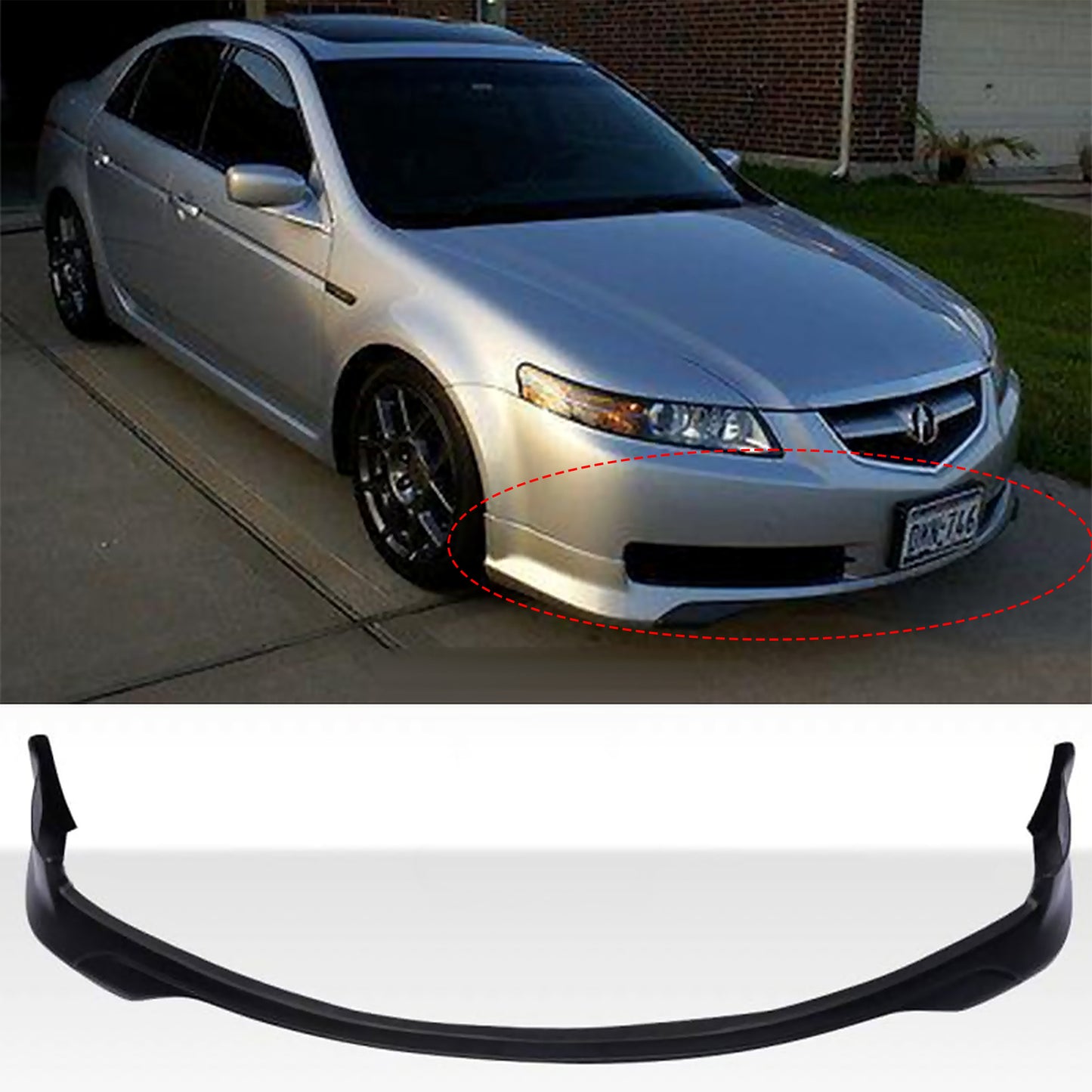 ACURA TL 2004-2006 FRONT LIP ESTILO ASPEC DE FIBERGLASS