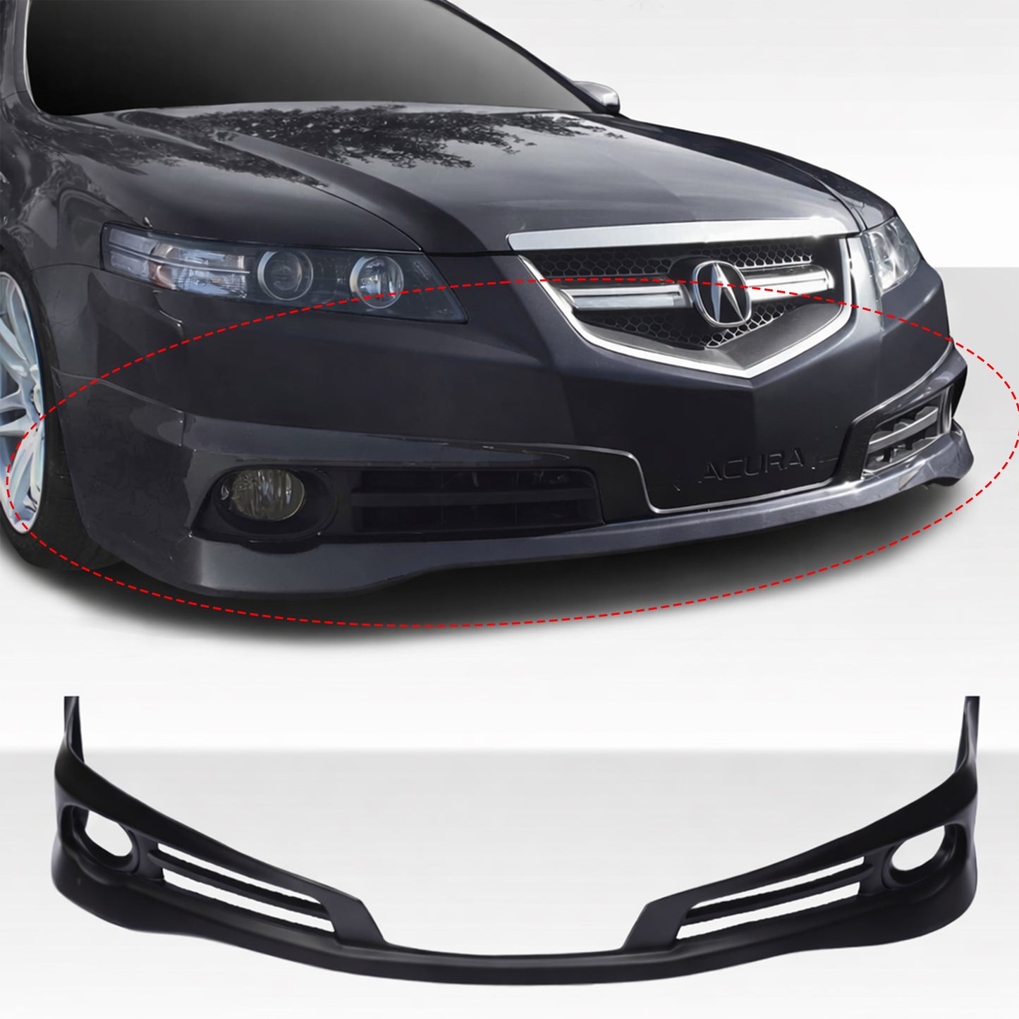 ACURA TL 2007-2008 FRONT LIP ESTILO TIPO S EN FIBERGLASS