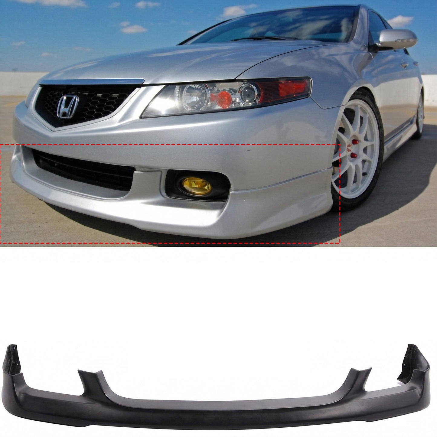 ACURA TSX 2004-2005 FRONT LIP ESTILO ASPEC DE FIBERGLASS