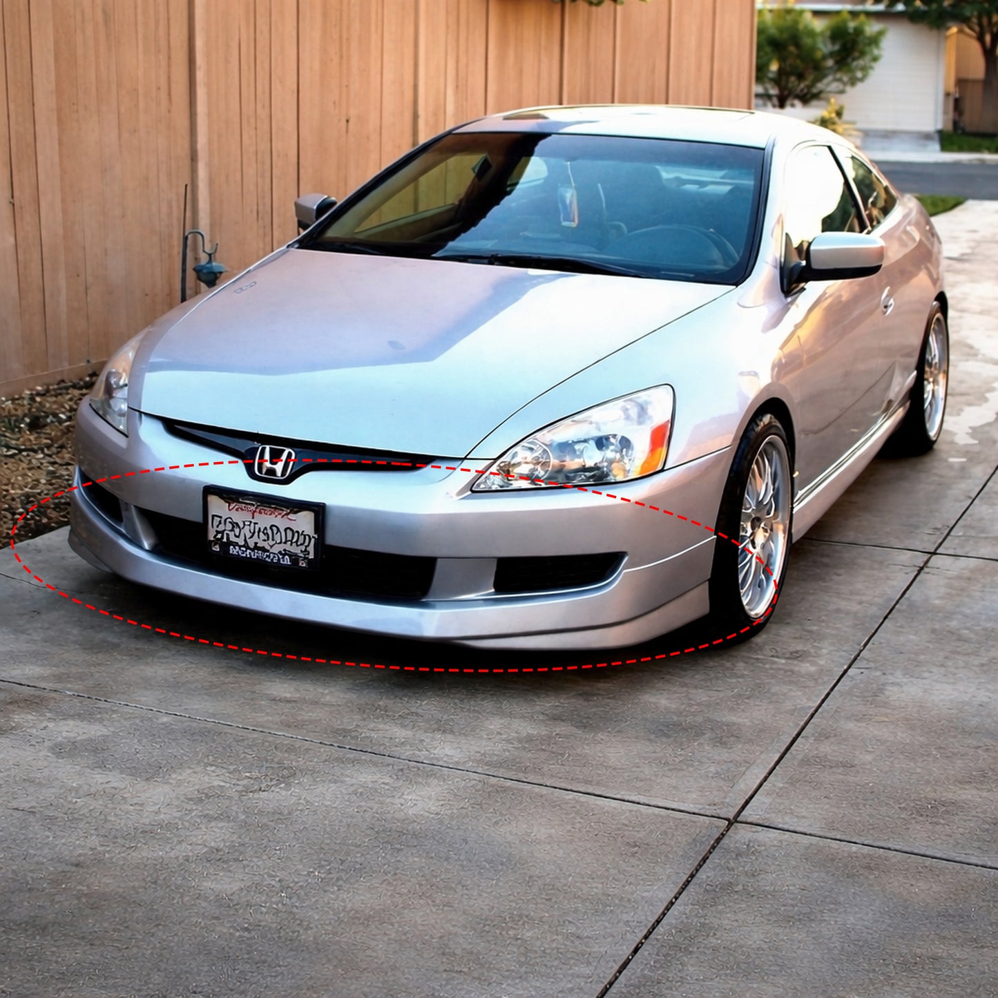 HONDA ACCORD 2003-2005 COUPE FRONT LIP ESTILO HFP DE FIBERGLASS