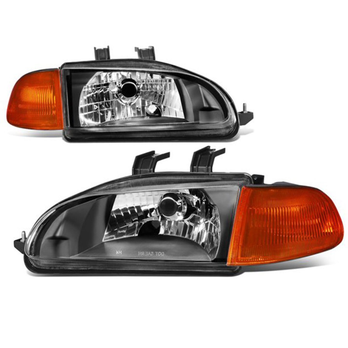 HONDA CIVIC 1992-1995 COUPE / HATCHBACK FOCOS DELANTEROS FONDO NEGRO CON ESQUINEROS CHINITA