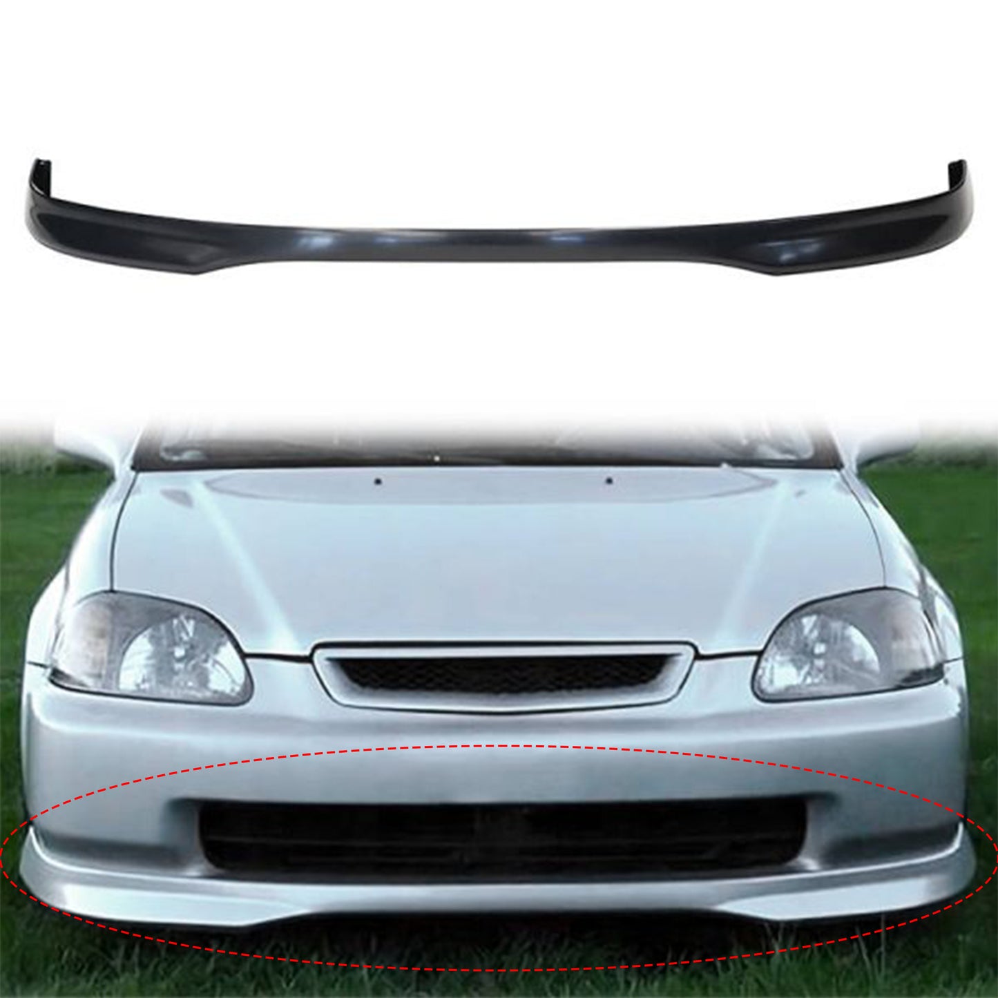 HONDA CIVIC 1996-1998 COUPE / SEDAN / HATCHBACK FRONT LIP ESTILO TIPO R DE POLIURETANO