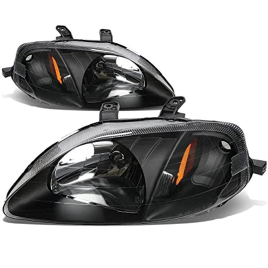 HONDA CIVIC 1999-2000 SEDAN / COUPE / HATCHBACK FOCOS DELANTEROS FONDO NEGRO