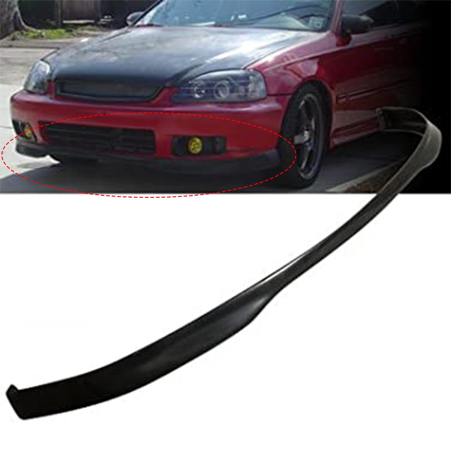 HONDA CIVIC 1999-2000 COUPE / SEDAN / HATCHBACK FRONT LIP ESTILO TIPO R DE POLIURETANO