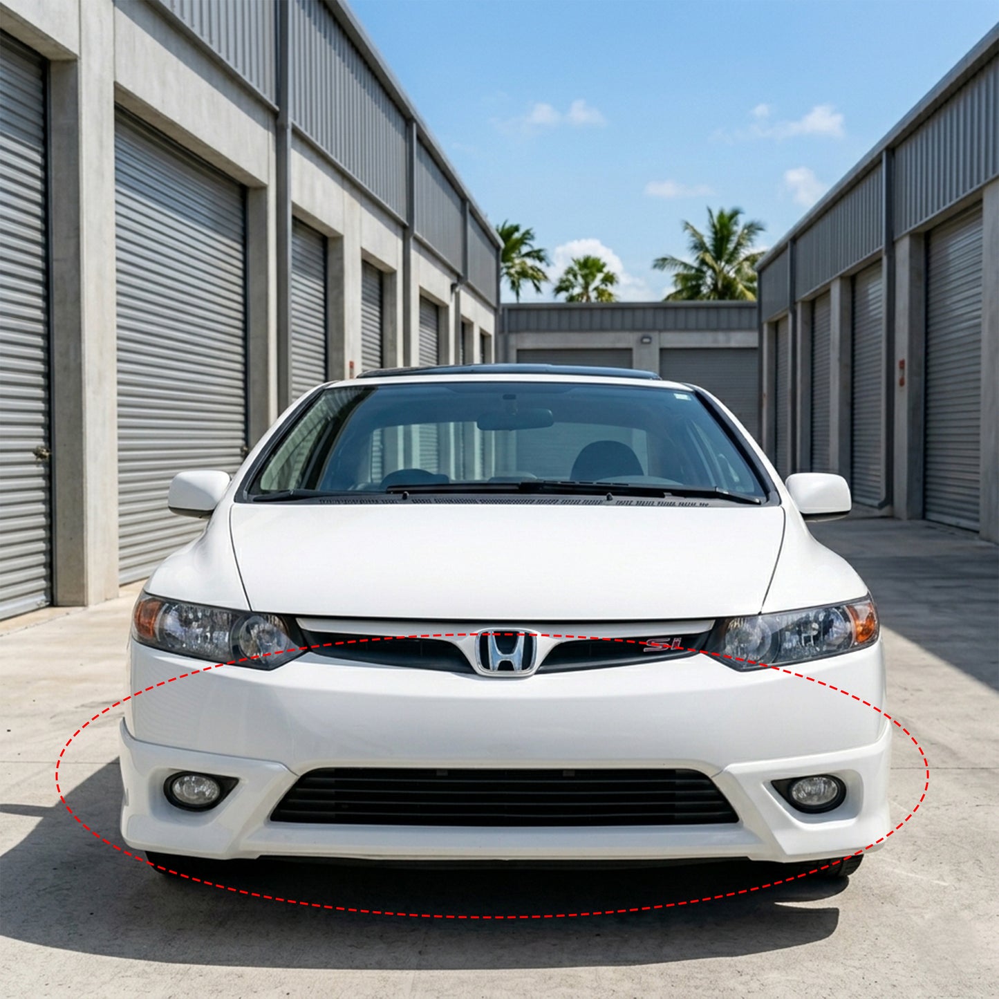 HONDA CIVIC 2006-2008 COUPE FRONT LIP ESTILO HFP DE FIBERGLASS