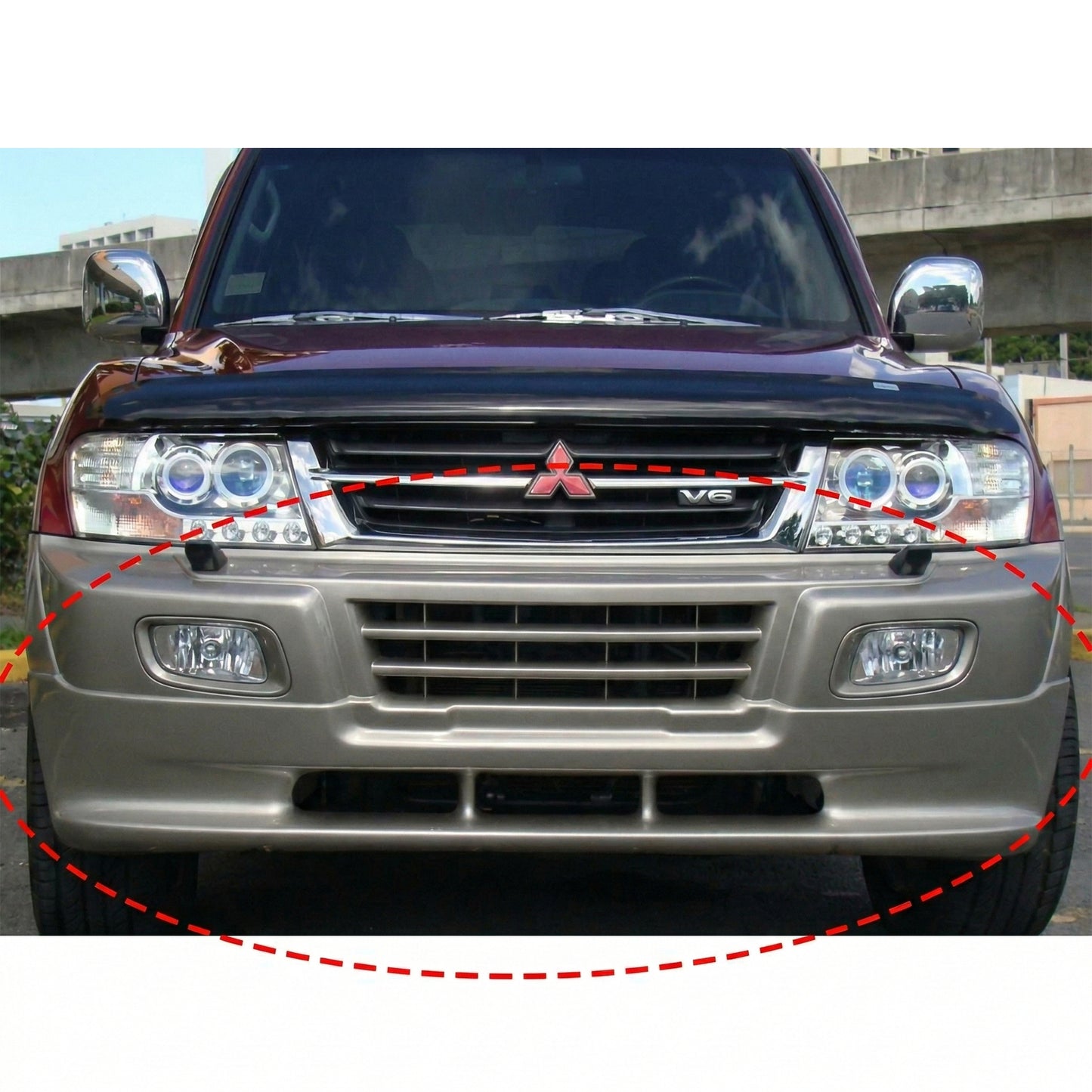 MITSUISHI MONTERO 2001-2002 FRONT LIP DE FIBERGLASS