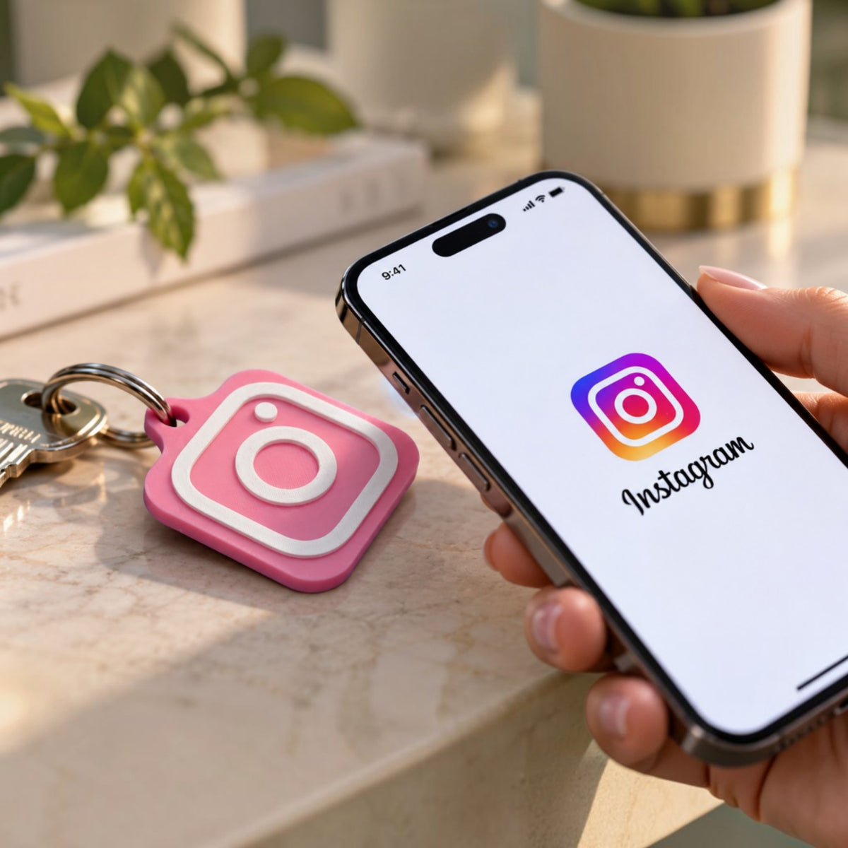 LLAVERO CUSTOM NFC INSTAGRAM LOGO