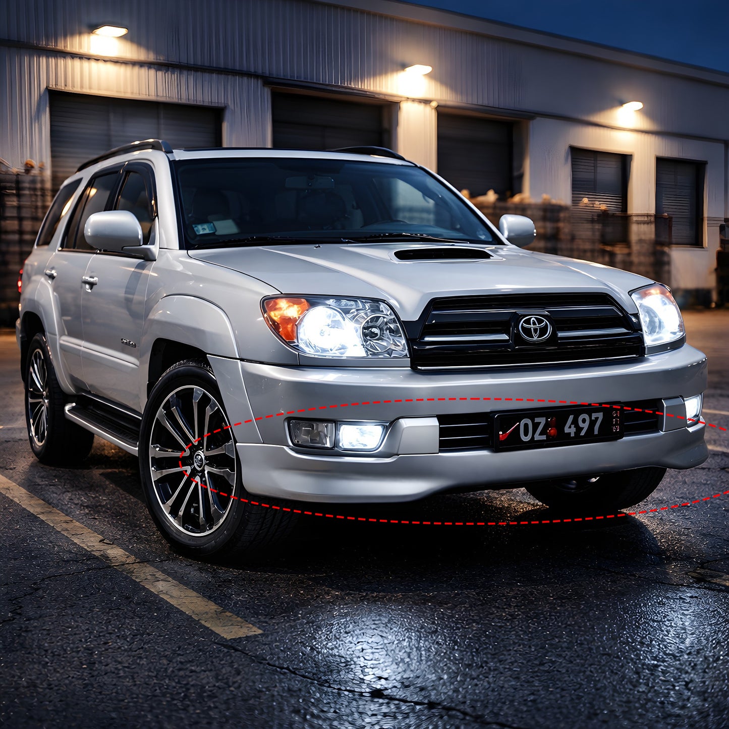 TOYOTA 4RUNNER 2003-2005 FRONT LIP DE FIBERGLASS