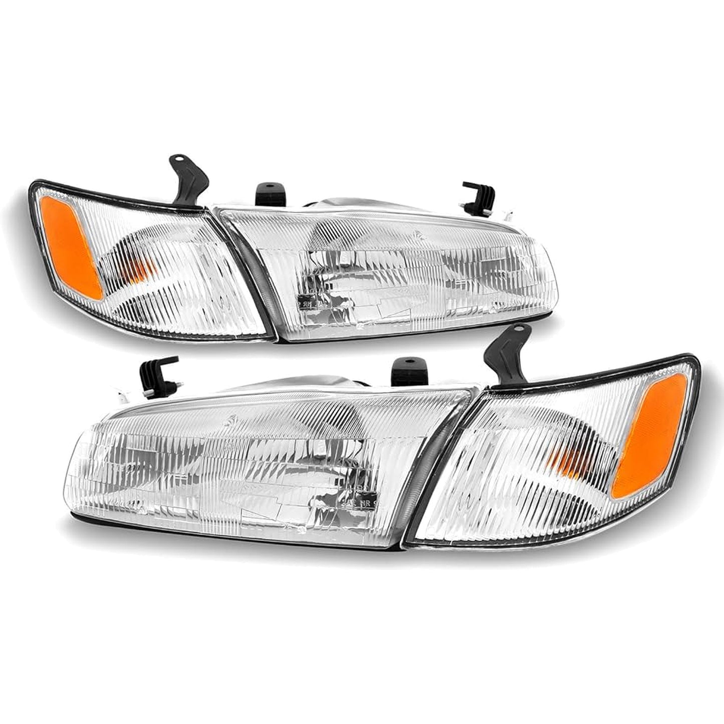 TOYOTA CAMRY 1997-1999 FOCOS DELANTEROS FONDO CROMADO CON ESQUINEROS