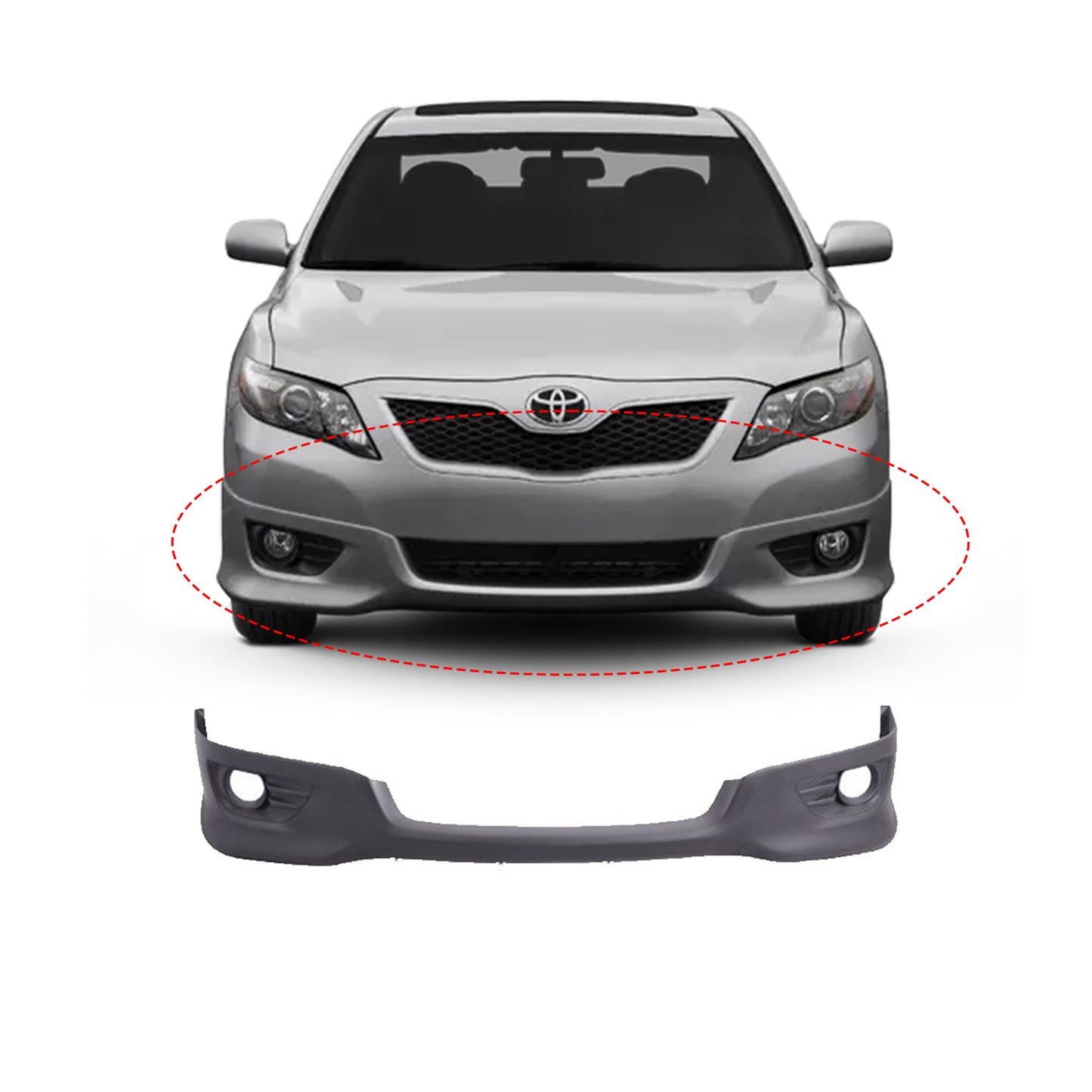 TOYOTA CAMRY 2010-2011 FRONT LIP ESTILO FABRICA DE FIBERGLASS
