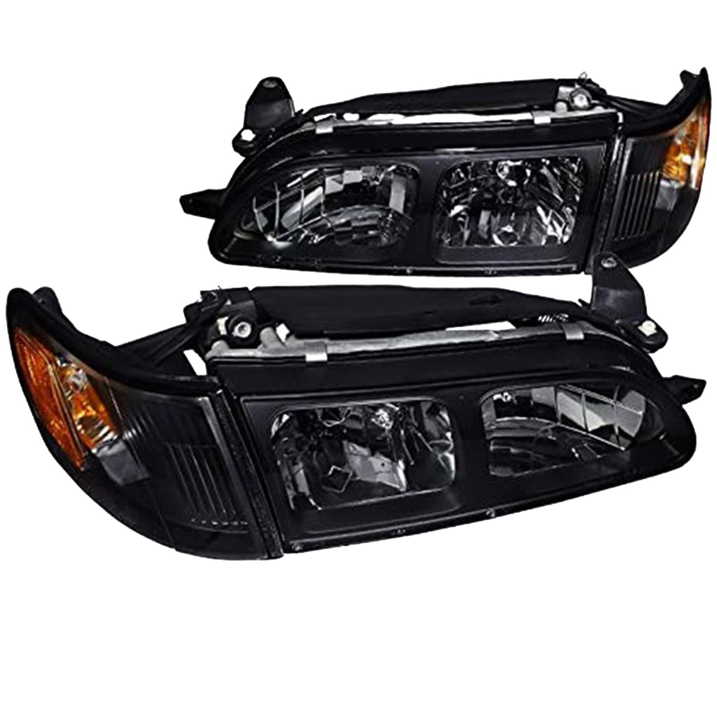 TOYOTA COROLLA 1993-1997 SEDAN / SATION WAGON FOCOS DELANTEROS FONDO NEGRO CON ESQUINEROS