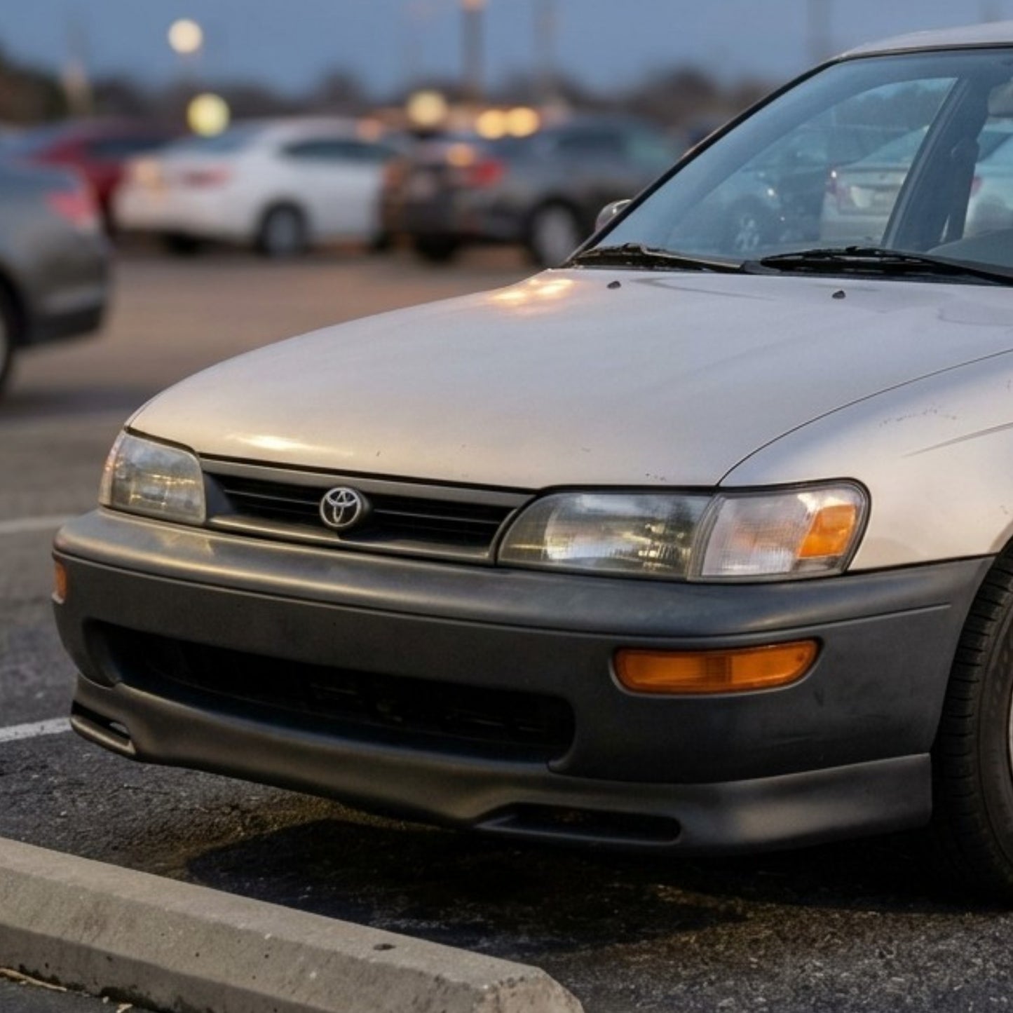 TOYOTA COROLLA 1993-1997 FRONT LIP ESTILO FX DE FIBERGLASS