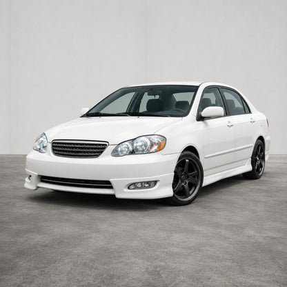 TOYOTA COROLLA 2003-2008 FOCOS DELANTEROS ANILLA CROMADA FONDO NEGRO
