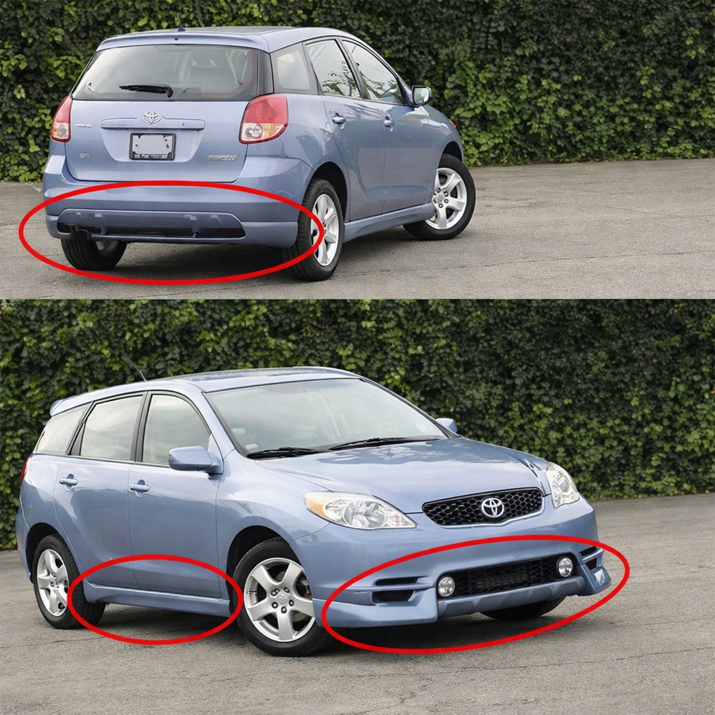 TOYOTA MATRIX 2003-2004 BODY KIT ESTILO FABRICA DE FIBERGLASS
