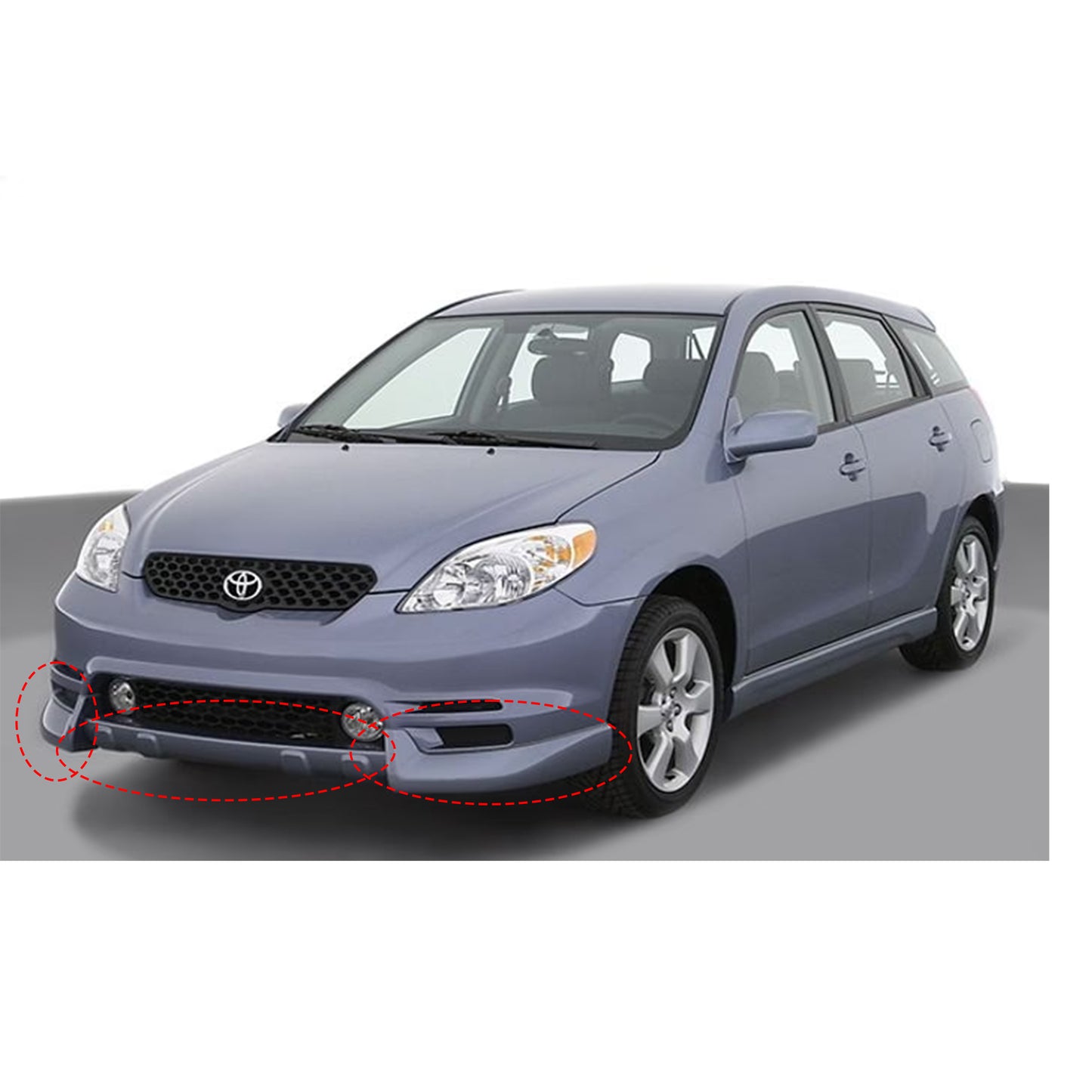TOYOTA MATRIX 2003-2004 FRONT LIP ESTILO FABRICA DE FIBERGLASS