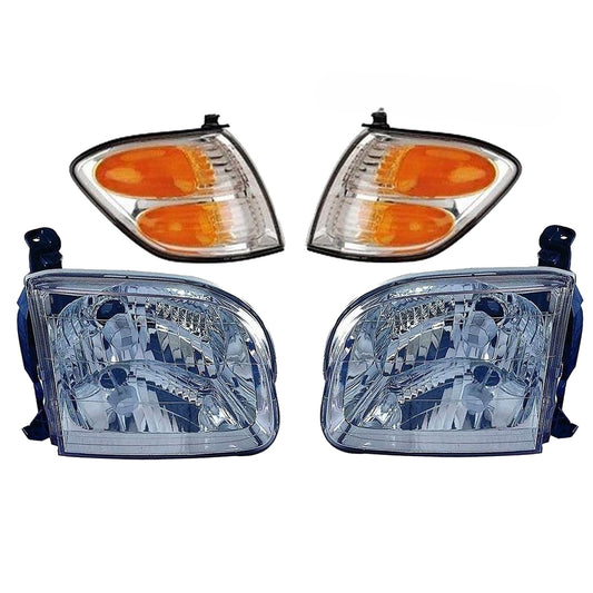 TOYOTA SEQUOIA 2001-2004 FOCOS DELANTEROS FONDO CROMADO CON ESQUINEROS