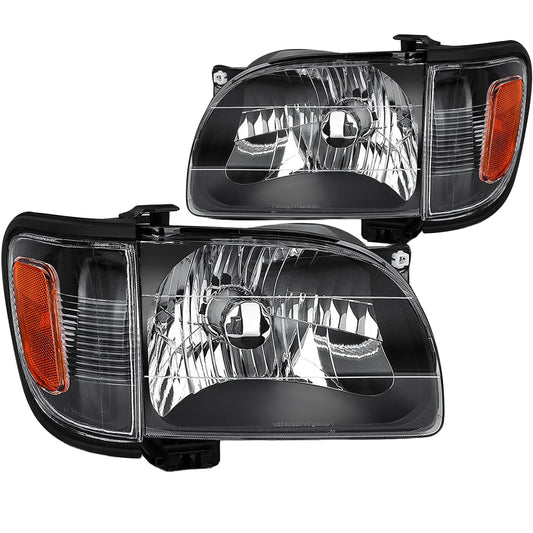 TOYOTA TACOMA 2001-2004 FOCOS DELANTEROS FONDO NEGRO CON ESQUINEROS