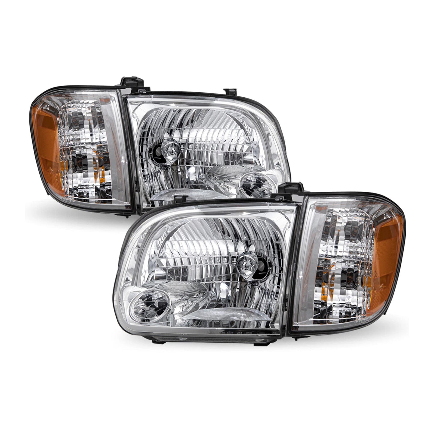 TOYOTA TUNDRA 2005-2006 FOCOS DELANTEROS FONDO CROMADO CON ESQUINEROS