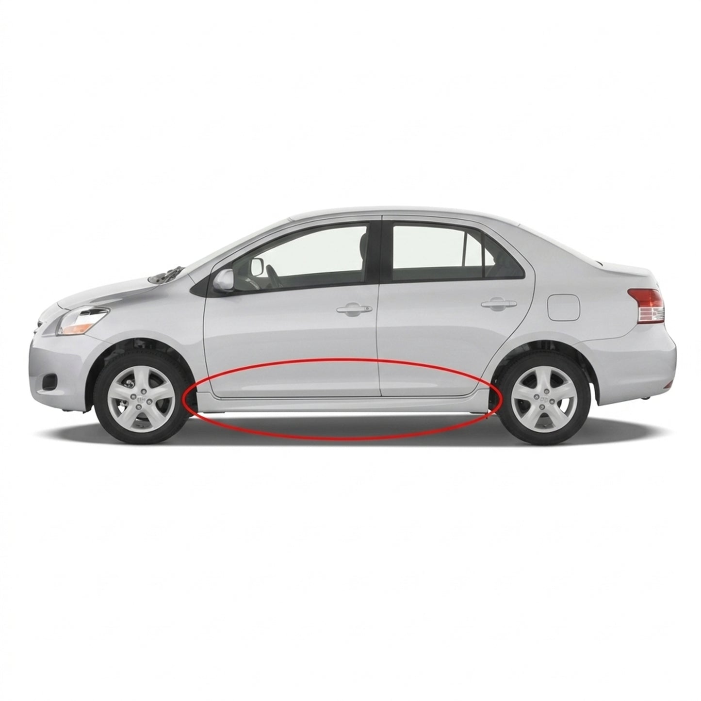 TOYOTA YARIS 2007-2012 SEDAN ESTRIBOS ESTILO FABRICA DE FIBERGLASS