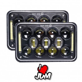 FOCOS 4X6 FULL LED LOW & HI FONDO NEGRO 60 WATTS