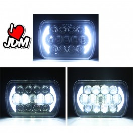 FOCOS 5X7 FULL LED LOW & HI FONDO NEGRO 85 WATTS